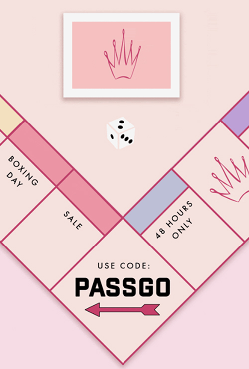 Jeu de plateau avec dés, code promotionnel PASSGO, stratégie de gamification